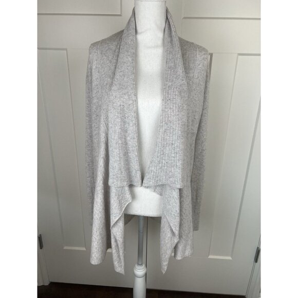 Nordstrom Cashmere Cardigan Open Front Sweater Women's Lg Soft Gray Long Sleeve - Picture 1 of 10